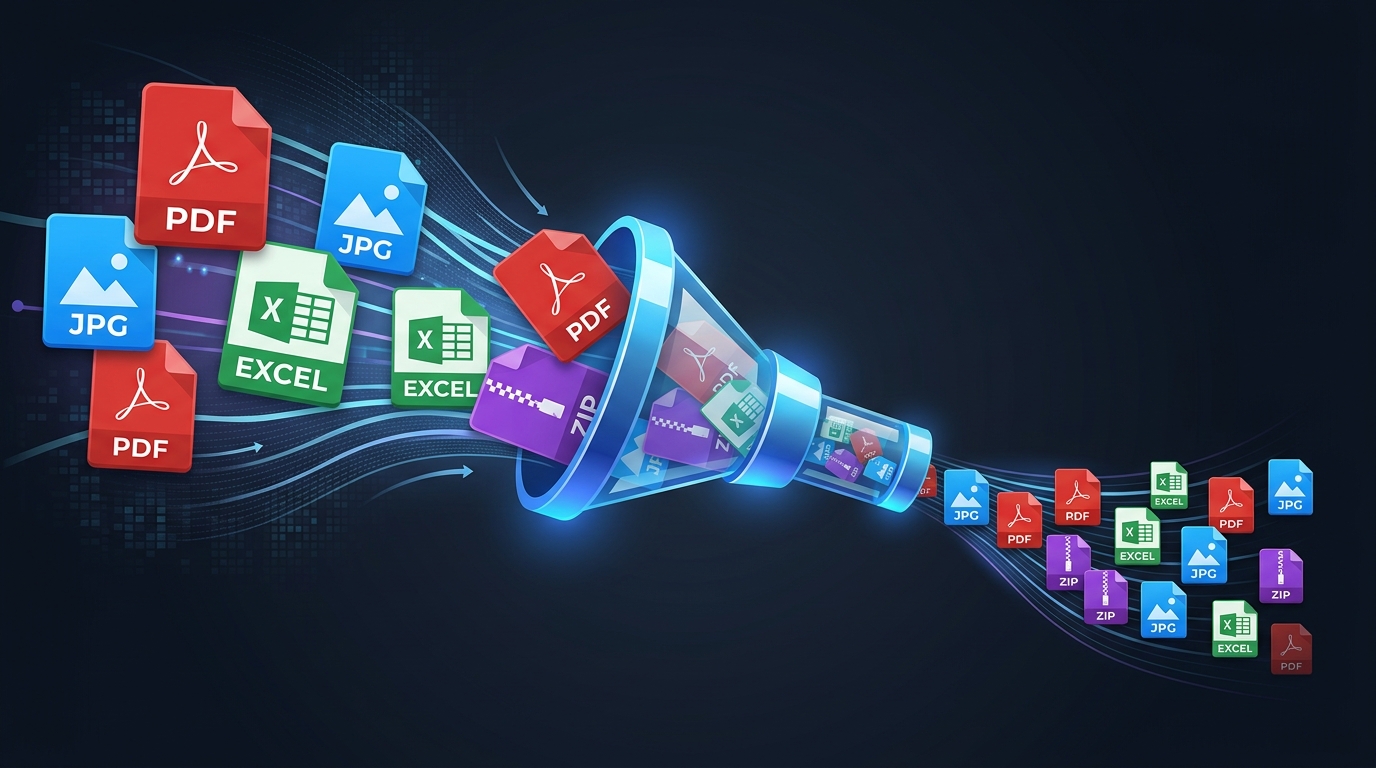 Illustration showing an Excel spreadsheet being optimized and cleaned up